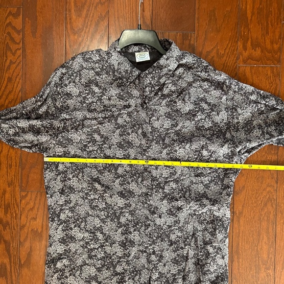 Vintage Laura Ashley Button-Up Shirt Floral Print Grey Black Feminine Office - Picture 4 of 7